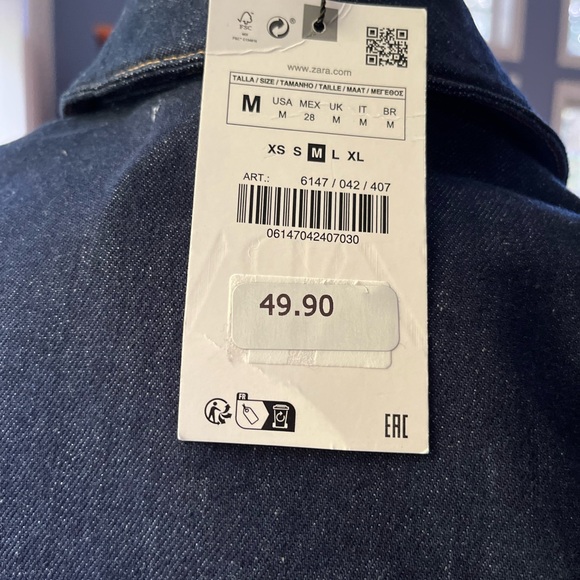 Dark blue fitted denim shirt new - Picture 7 of 8